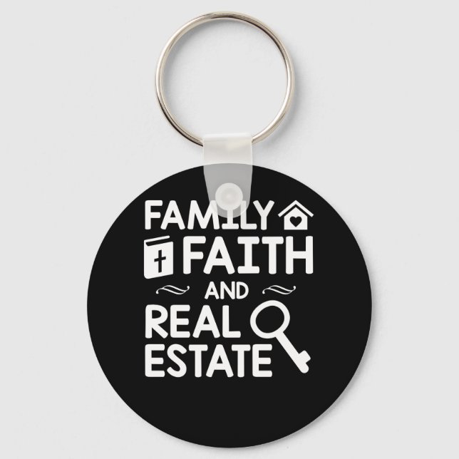 Realtor Christian Family Faith Real Estate Keychain (Front)