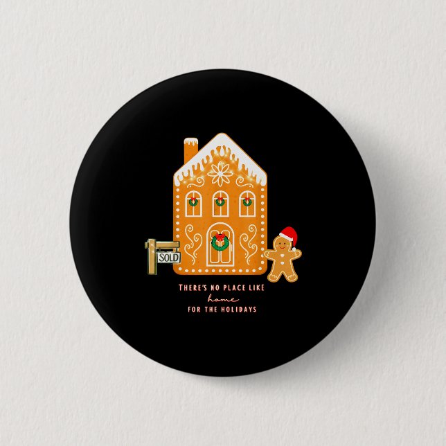 Realtor Christmas Funny Realtor Holiday Gingerbrea Button (Front)