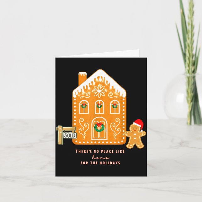 Realtor Christmas Funny Realtor Holiday Gingerbrea Card (Front)