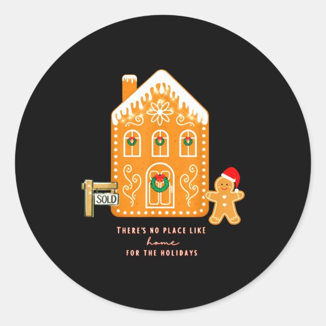 Realtor Christmas Funny Realtor Holiday Gingerbrea Classic Round Sticker (Front)