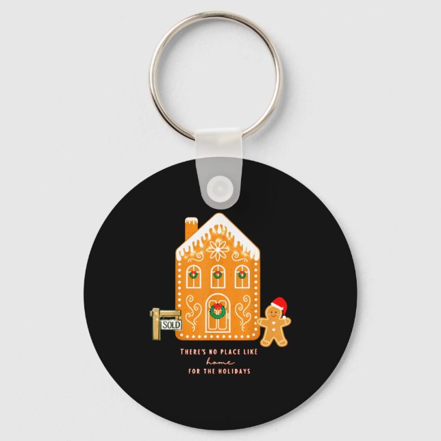 Realtor Christmas Funny Realtor Holiday Gingerbrea Keychain (Front)