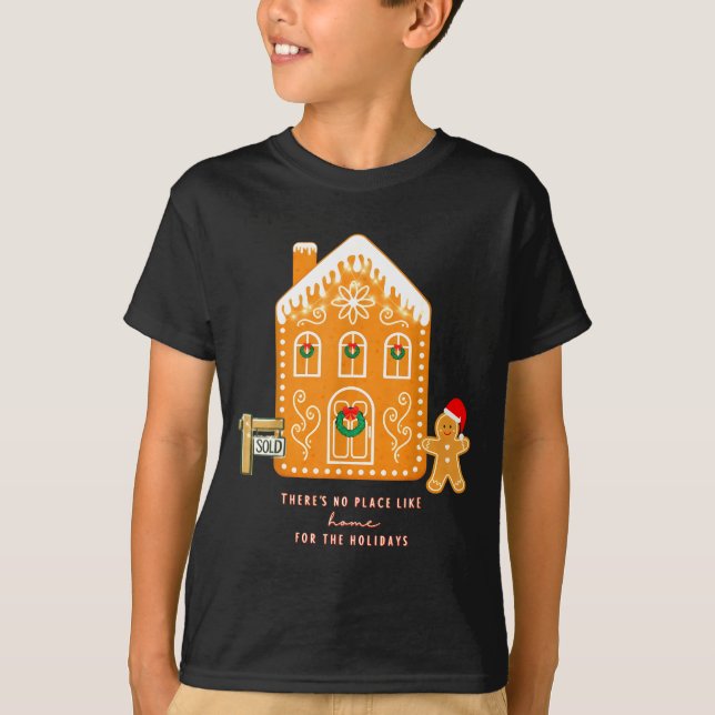Realtor Christmas Funny Realtor Holiday Gingerbrea T-Shirt (Front)