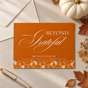 Realtor Client Thanksgiving Elegant Photo Holiday Postcard