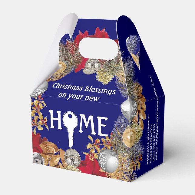 Realtor Closing Gift Christmas  Favor Boxes (Front Side)