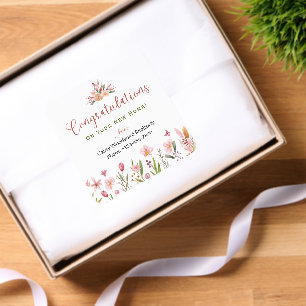 Realtor Congratulations Personalized Flowers Square Sticker