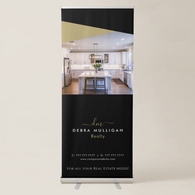 Realtor Custom Logo Vertical Retractable Banner  (Front)