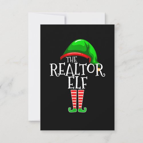 Realtor Elf Group Matching Family Christmas Thank You Card