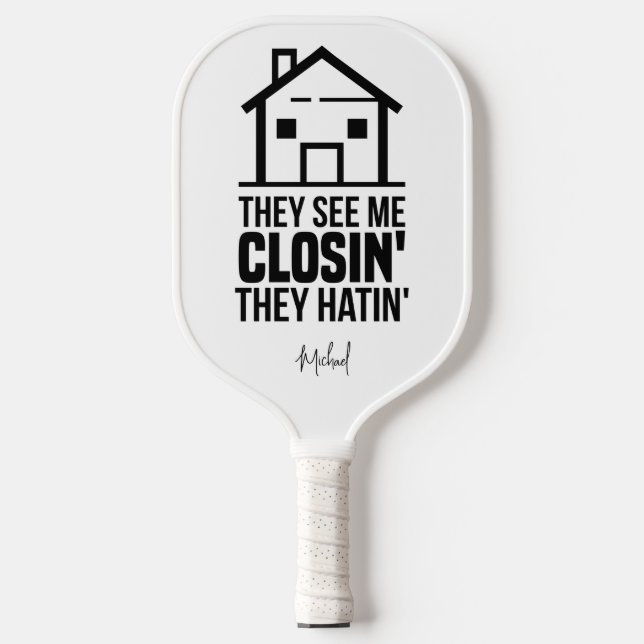 Realtor Estate Agent Brag Gag Personalized Pickleball Paddle (Front)