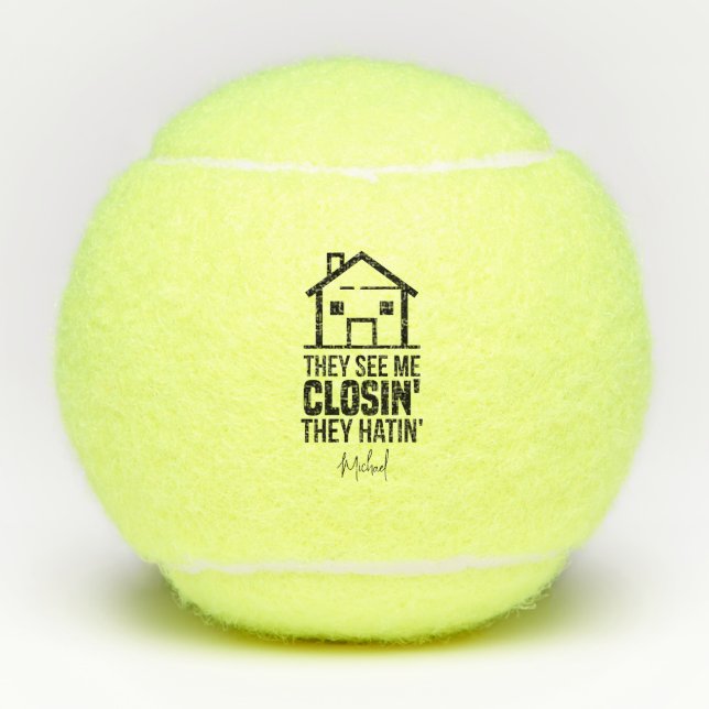 Realtor Estate Agent Brag Personalized Realtor Tennis Balls (Front)