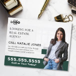 Realtor Farming Mailer Real Estate Marketing Logo Postcard<br><div class="desc">Capture attention in your target neighborhood with this striking emerald green real estate postcard, designed to elevate your farming campaigns. Perfect for showcasing your expertise and connecting with potential home sellers, this postcard lets you upload your logo and photo for a personalized, professional touch. The elegant emerald green backdrop adds...</div>