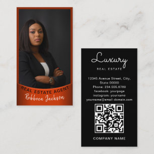 Realtor Full photo logo modern minimal QR qr code Business Card