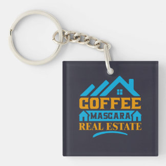 Realtor Gift | Coffee Mascara Real Estate Keychain