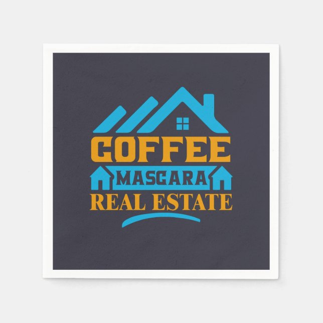 Realtor Gift | Coffee Mascara Real Estate Napkins (Front)