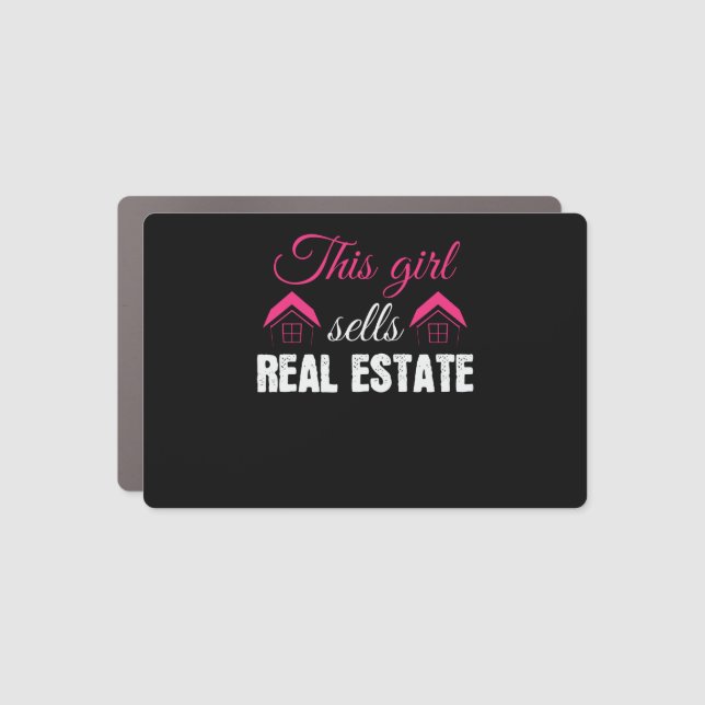 Realtor Girl Real Estate Agent Girls Property Car Magnet (Front)