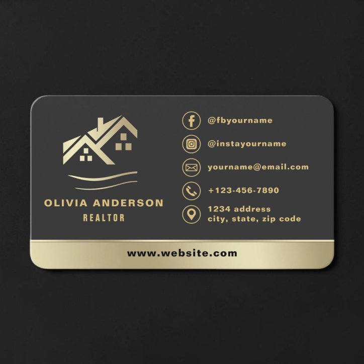 Realtor Gold Black Business Card