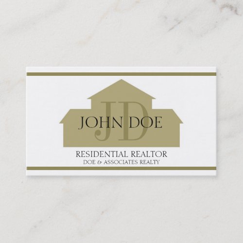 Realtor Gold House W/W Business Card