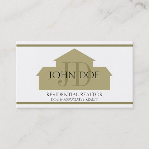 Customizable Realtor Gold House W/W Business Card