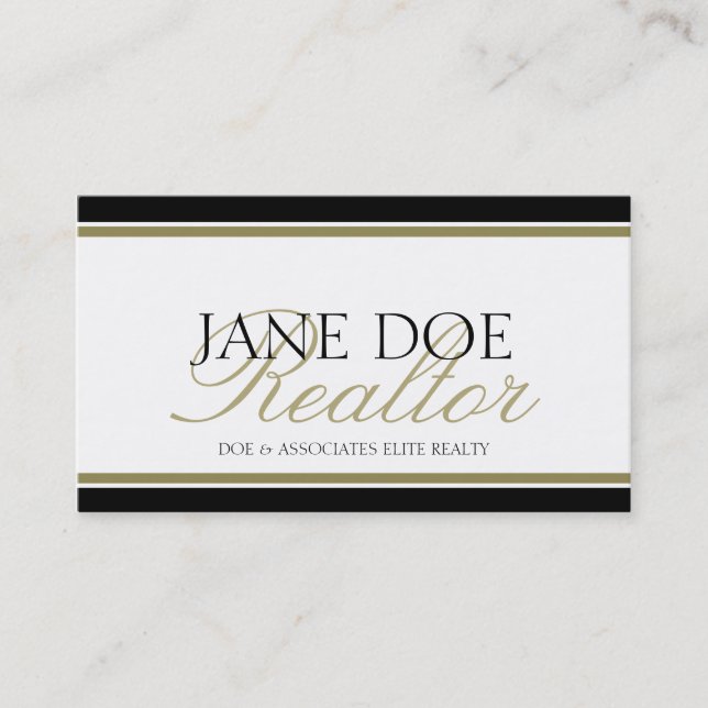 Realtor Gold Script - Available Letterhead - Business Card (Front)