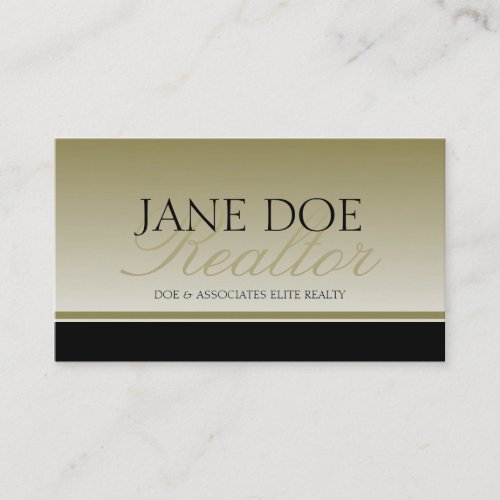 Realtor Gold Script Fade Real Estate Agent Broker Business Card Template