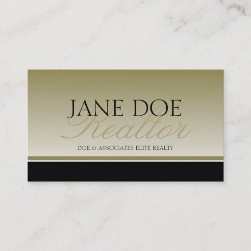 Customizable Realtor Gold Script Fade Real Estate Agent Broker Business Card Template
