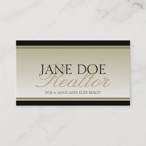 Realtor Gold Script Fade Real Estate Agent Broker Business Cards