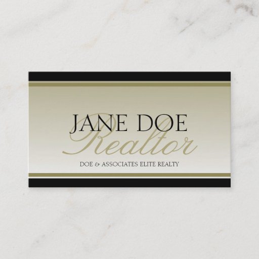 Customizable Realtor Gold Script Fade Real Estate Agent Broker Business Cards