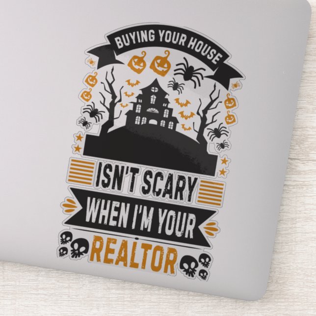 Realtor Halloween - Real Estate Agent Broker Sticker (Detail)