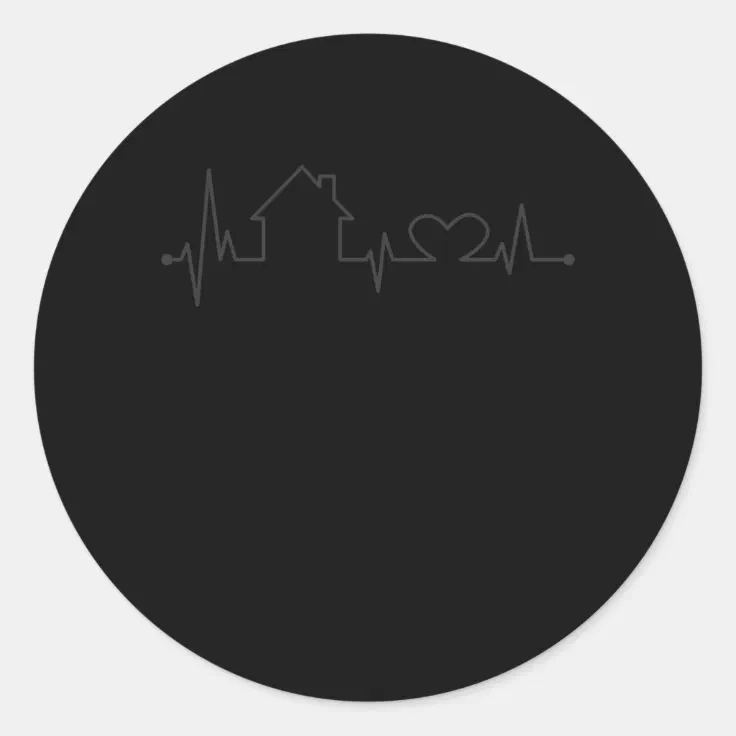 Realtor Heartbeat Heart House Classic Round Sticker Zazzle