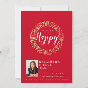 Realtor Holidays Christmas Postcard Modern Minimal