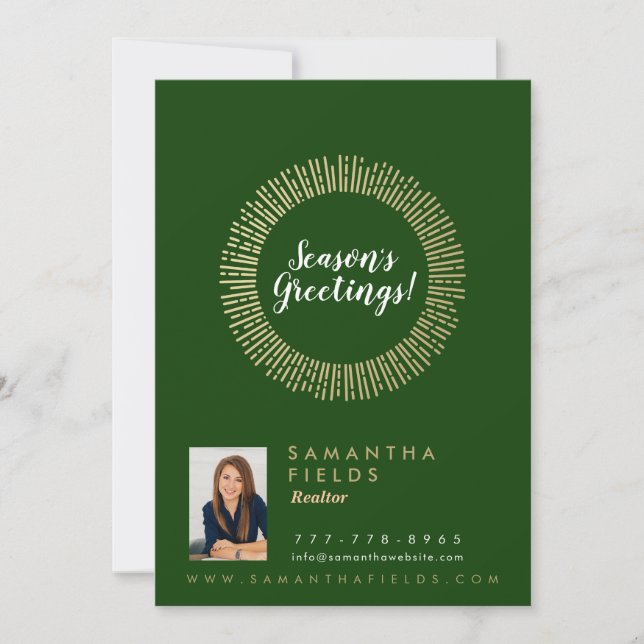 Realtor Holidays Christmas Postcard Modern Minimal (Front)
