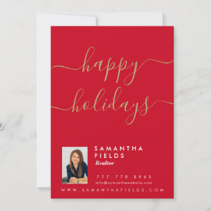 Realtor Holidays Christmas Postcard Modern Minimal