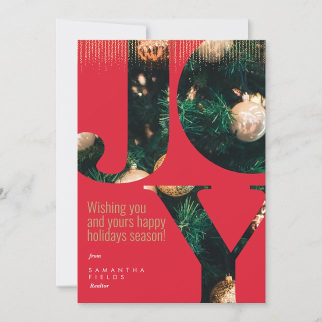 Realtor Holidays Christmas Postcard Modern Minimal (Front)