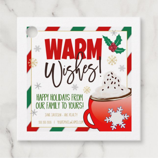 Realtor Hot Chocolate Pop By Gift Tag (Front)