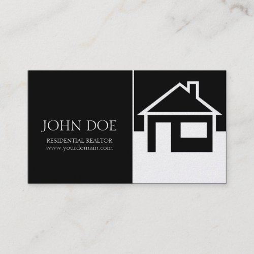 Realtor House/Black Platinum Paper Business Card Template