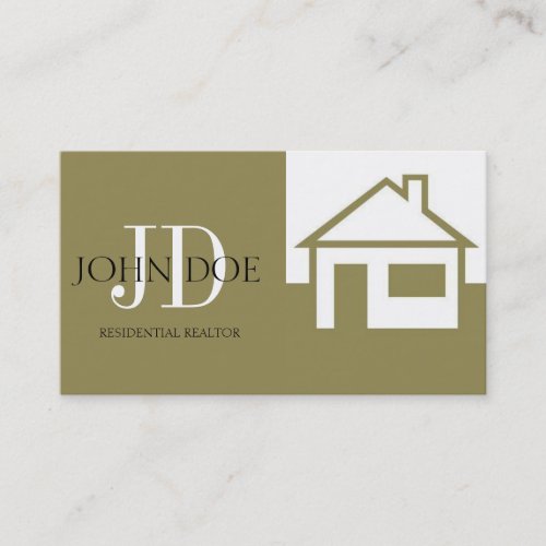 Realtor House/Monogram Gold Business Card Templates