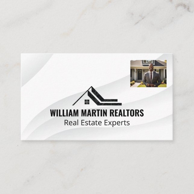 Realtor in Front of House | Properties Business Card (Front)