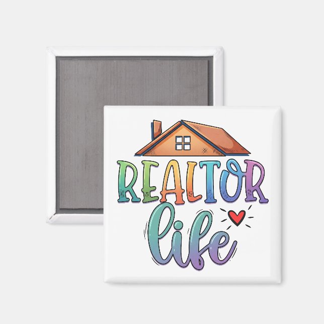 Realtor Life Personalized Rainbow Real Estate Magnet (Front/Back)