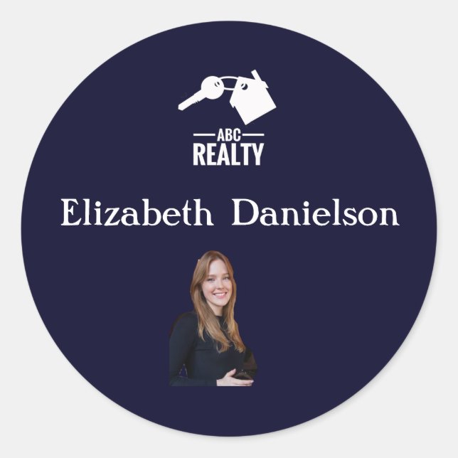 Realtor Logo and Photo Circular Sticker (Front)