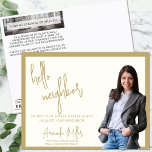 Realtor Mailer Real Estate Marketing Farming Hello Postcard<br><div class="desc">The Realtor Mailer Real Estate Marketing Farming Hello Postcard, a premium tool designed to elevate your real estate marketing efforts and foster community connections. This elegant postcard, featuring a striking navy blue and gold color scheme, is tailored to capture attention and convey professionalism. Perfect for real estate agents looking to...</div>