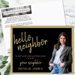 Realtor Mailer Real Estate Marketing Farming Hello Postcard<br><div class="desc">The Realtor Mailer Real Estate Marketing Farming Hello Postcard, a stylish and effective tool designed to elevate your real estate marketing campaigns. This elegant postcard, featuring a sophisticated black and gold color scheme, is crafted to make a strong impression. Ideal for real estate agents aiming to introduce themselves to the...</div>