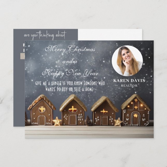 Realtor Marketing Christmas Holiday Postcard (Front/Back)
