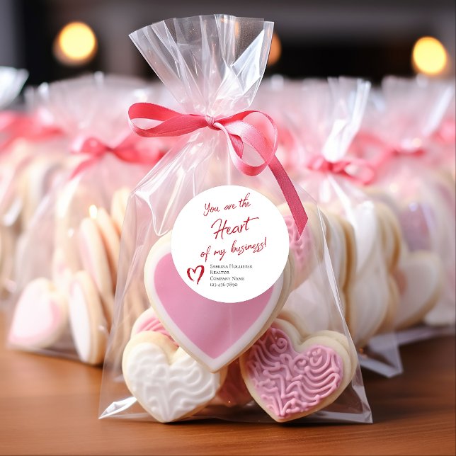 Realtor Marketing Valentine's Day Marketing Classic Round Sticker (Creator Uploaded)