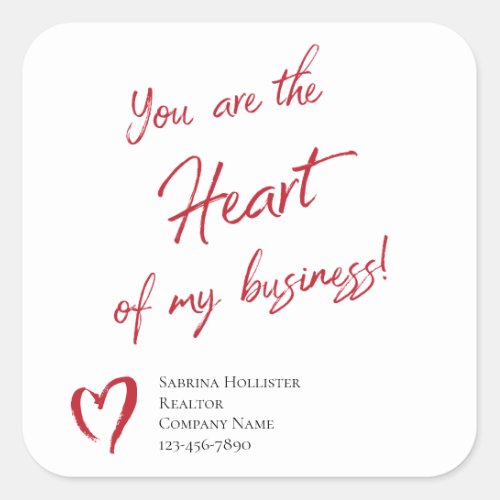 Realtor Marketing Valentines Day Marketing Square Sticker