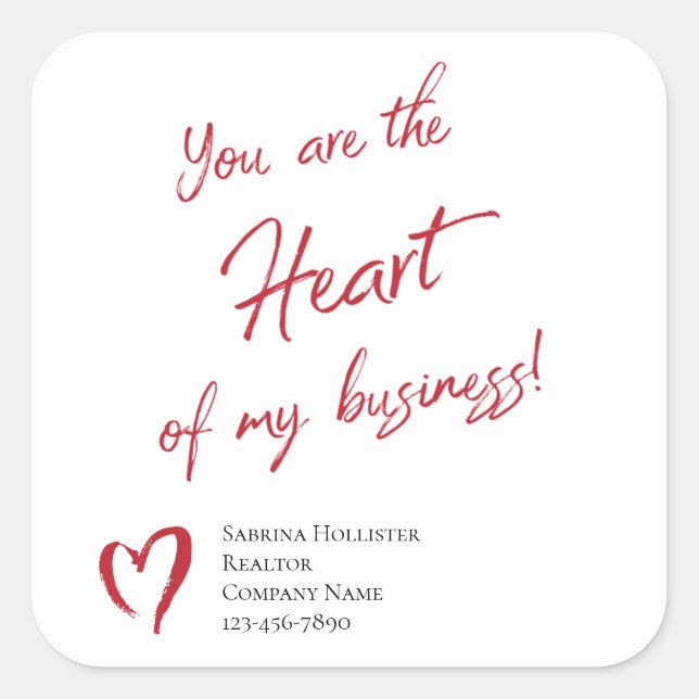 Realtor Marketing Valentine's Day Marketing Square Sticker (Front)