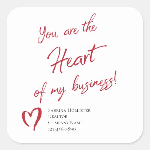 Realtor Marketing Valentines Day Marketing Square Sticker
