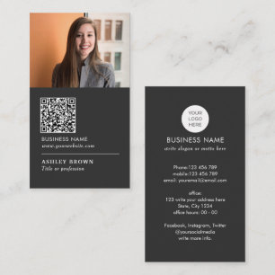 Realtor Modern professional QR code photo Business Card