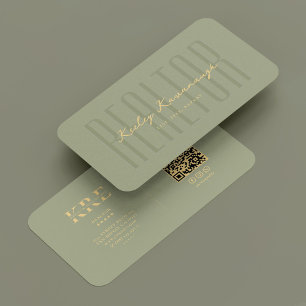 Realtor Mortgage Advisor Modern Sage Business Card