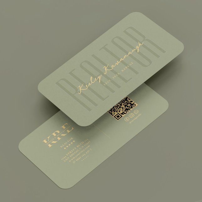 Realtor Mortgage Advisor Modern Sage Business Card (Realtor Mortgage Advisor Modern Sage Business Card
)