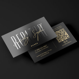 Realtor Mortgage Broker Elegant Black  Raised Spot UV Business Card