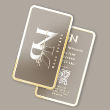 Realtor Mortgage Broker Monogram Taupe Frame Gold